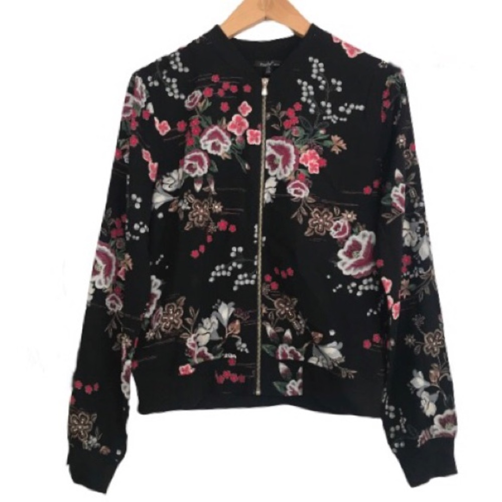 PAPAYA Floral Cardigan Lightweight Zippered Front